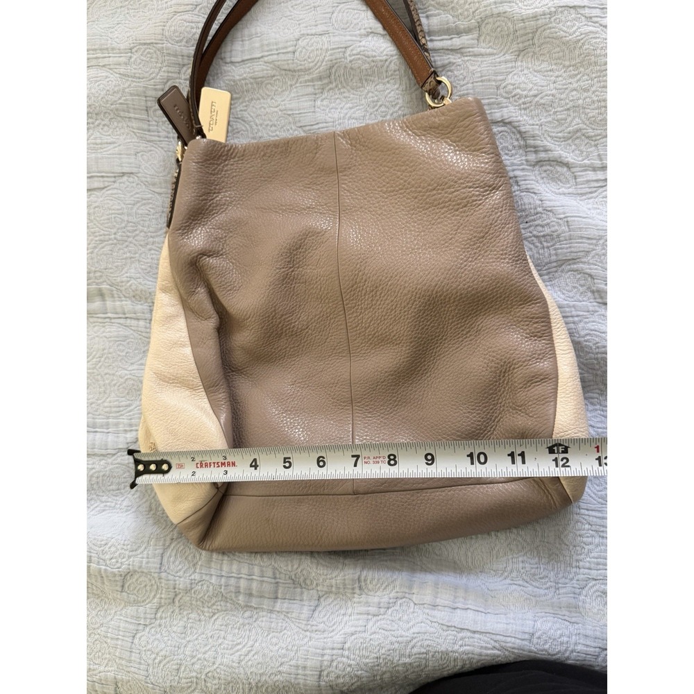 Coach Bag Madison Leather Phoebe Shoulder Bag Y2K Vintage Grey Pebble Snake Hobo - Picture 6 of 13